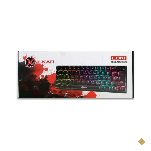 Teclado Mecânico Gamer Kalkan Loki 60% Iluminação Rainbow Preto Switch Brown…