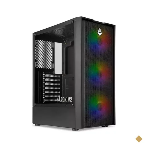Gabinete Gamer Mancer Narok V2, Lateral em Vidro Temperado, 3 Fans, Mid Tower…