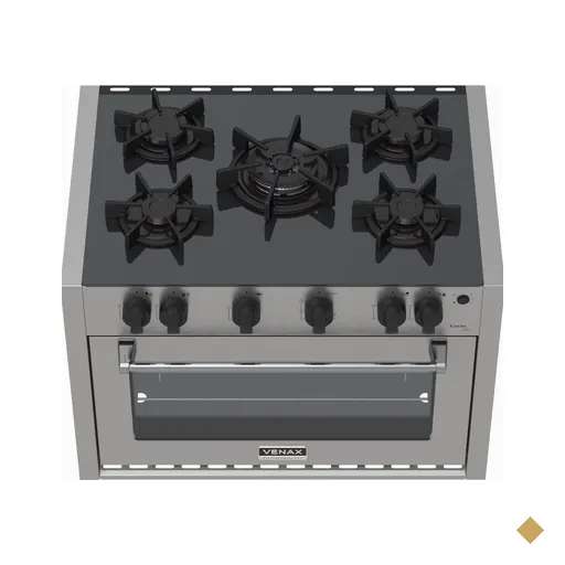 Fogao a Gas de Embutir 5 Bocas Venax Gaudi Line Inox