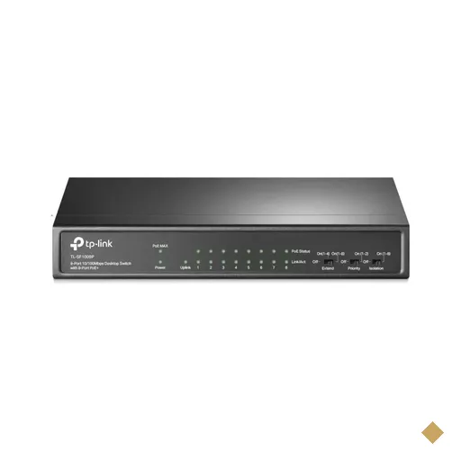 Switch de Mesa TP-Link Fast Ethernet 10/100 com 9 Portas, (8 Portas PoE+) -…