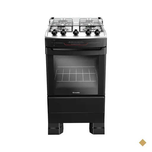 Fogão Mueller 4 bocas Preto com acendimento automático total MFI4BF