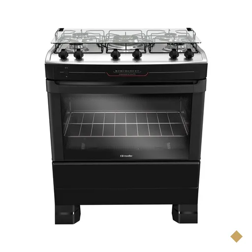 Fogão Mueller 5 bocas Preto com Tripla Chama MFI5BF