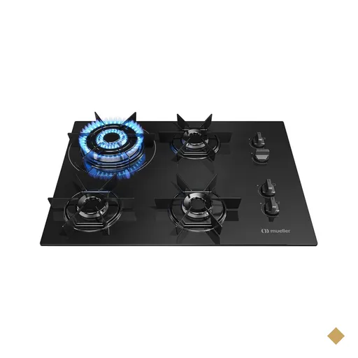 Cooktop Mueller 4 Bocas Queimador Tripla Chama MCG4BC Bivolt