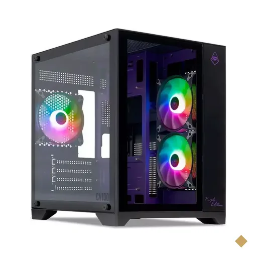 Gabinete Aquário Mancer CV100 Purple Edition, Lateral em Vidro Temperado, 3…