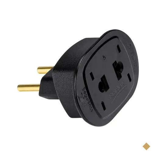 Adaptador de Tomada 2 Pinos Padrão Antigo para NBR 14136 10A Preto - MD9