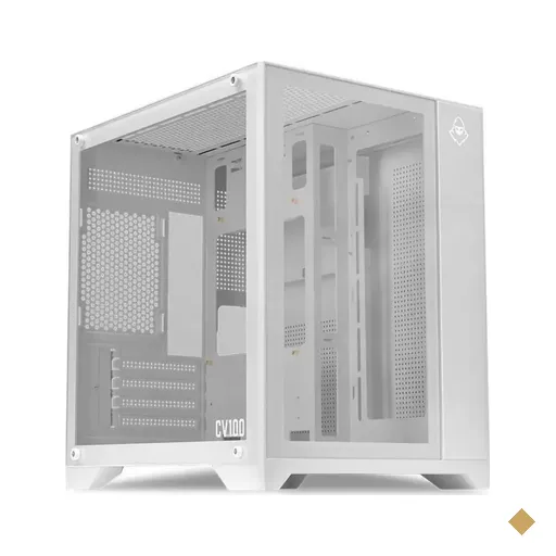 Gabinete Aquário Mancer CV100, Lateral em Vidro Temperado, Mid Tower Branco