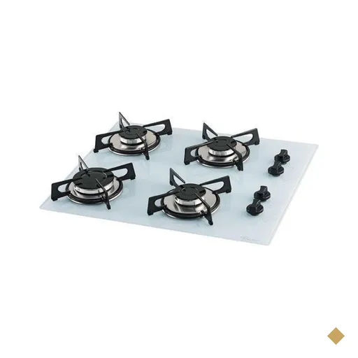 Cooktop Gás 4 bocas Mesa Vidro Fischer - Branco