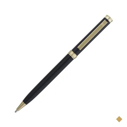 Caneta de luxo esferográfica, Liverpool Chrome, Gold Preta, tinta azul…