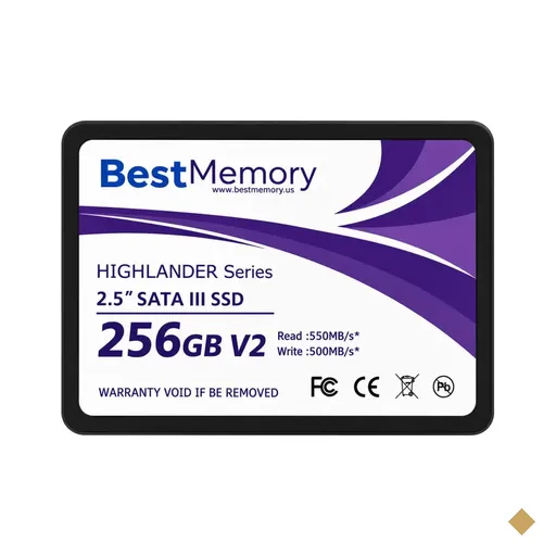SSD Best Memory Highlander V2 256GB 2.5″ SATA III 6Gb/s, 3D NAND, Leitura…