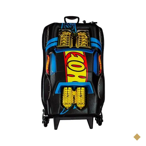 Mochila Escolar Infantil de Rodinhas em EVA, Hot Wheels Night Shifter Motor…