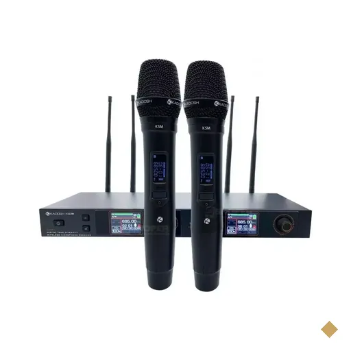 Microfone Sem Fio Bastão Duplo UHF Rack Kadosh K-522M