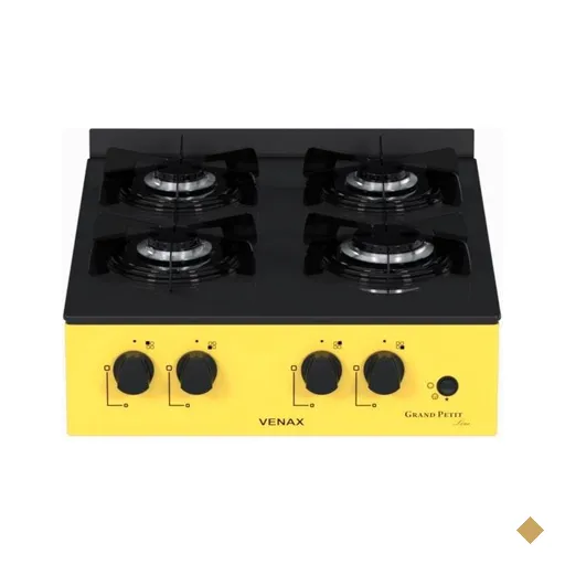 Fogao a Gas Portatil 4 Bocas Venax Grand Petit Line Amarelo