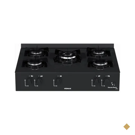 Fogao a Gas Portatil 5 Bocas Venax Grand Petit Line Preto