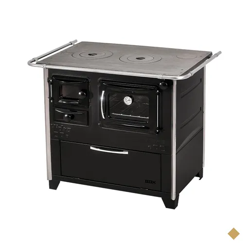 Fogão a Lenha Hidro Prime Box N2 Direito Preto com Forno