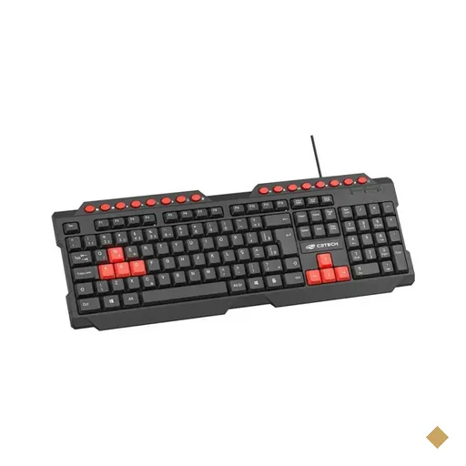 Teclado C3Tech Gamer KG-10V2BK Multimídia USB Preto/Vermelho