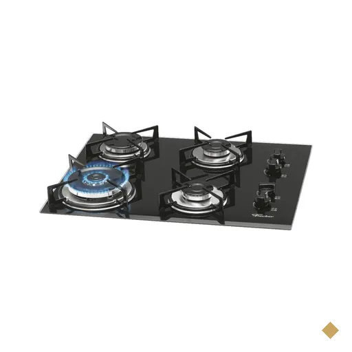 Cooktop a Gás 4 bocas Tripla Chama Mesa Fischer - Preto