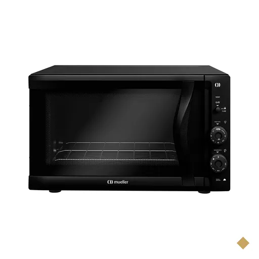 Forno Elétrico de bancada Preto Mueller 50 litros e Vidro Duplo MFB50F