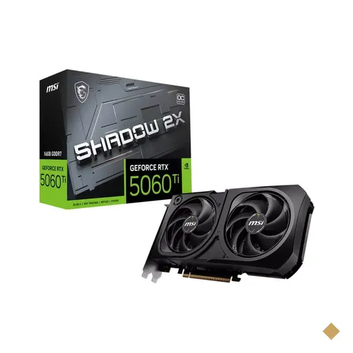 Placa de Vídeo MSI GeForce RTX 5060Ti Shadow 2X OC PLUS 16GB GDDR7 PCI-E 5.0 -…