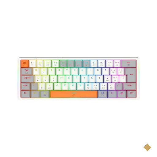 Teclado Mecânico Gamer Redragon Akali RGB com Switch Outemu Brown ABNT2