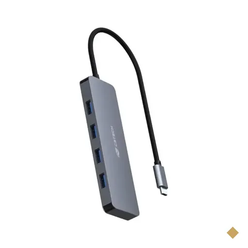 HUB C3Tech HU-C330GY USB-C (4 portas USB 3.0) Prata