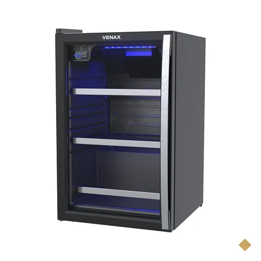 Cervejeira Venax Blue Light 102L Preto Porta Invertida 127V