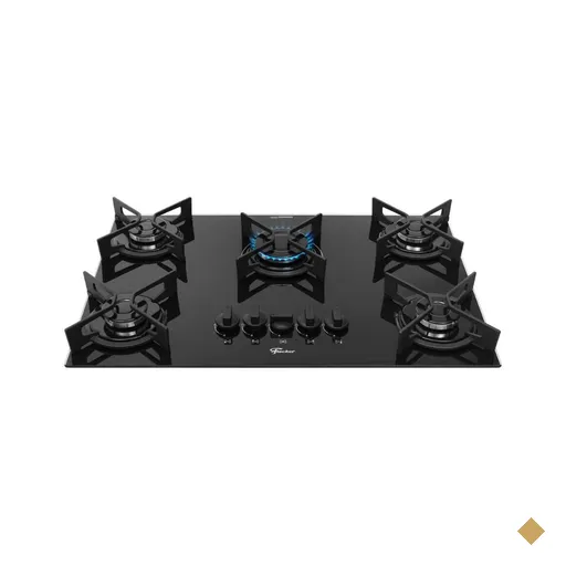 Fogão Cooktop 5 Bocas Fit Line Trempe Iron Fischer Preto