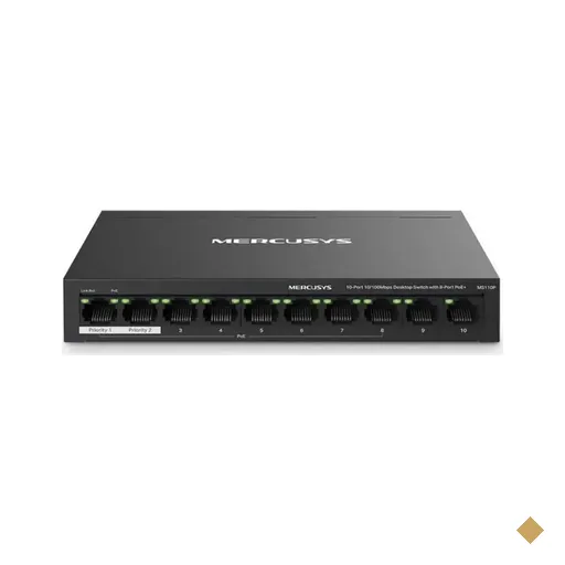Switch de Mesa Mercusys 10 Portas (8 Poe+) 10/100 MS110P