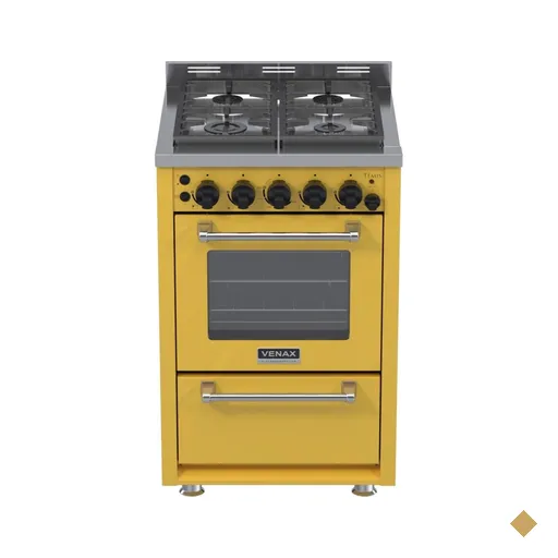 Fogao 4 Bocas Venax Temis Amarelo Gas Glp