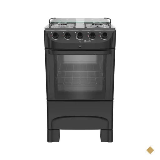 Fogao Mueller 4 Bocas Preto Mesa de Inox com Acendimento Automático Bivolt…