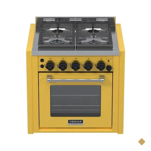 Fogao de Embutir 4 Bocas Venax Temis Amarelo Gas Glp