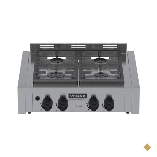 Fogao de Mesa de Embutir 4 Bocas Venax Temis Inox Gas Glp