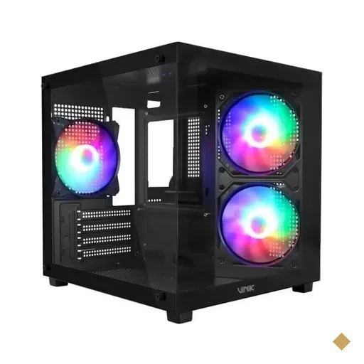 Gabinete Gamer Vinik G-Cube, Vidro Temperado, 3 Fans, Mid Tower, Preto