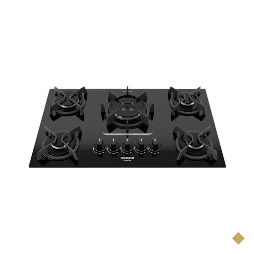 Cooktop 5 Bocas Mesa de Vidro e Tripla Chama Itaplus