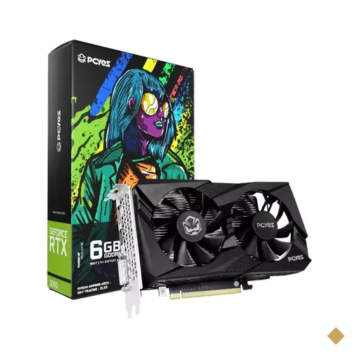 Placa de Vídeo PCYes GeForce RTX 3050 6GB GDDR6 PCI-E 4.0