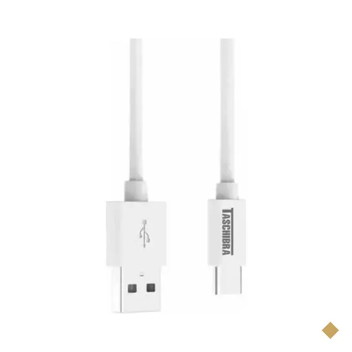 Cabo Conversor USB Tipo-C (M) x USB Tipo-A (M) 1m Branco - TASCHIBRA 