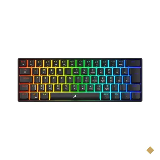 Teclado Mecânico Gamer SuperFrame Player 60% Led RGB com Switch Red ABNT2 USB