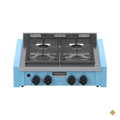 Fogao a Gas de Embutir de Bancada 4 Bocas Venax Temis Azul