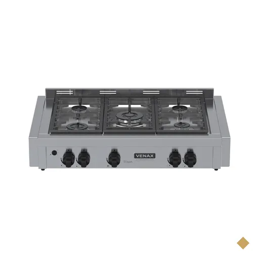 Fogao a Gas de Embutir de Bancada 5 Bocas Venax Temis Inox