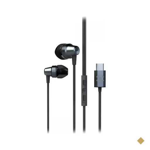Fone de Ouvido Intra-Auricular Com Fio USB-C Fortrek - Preto