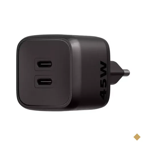 Carregador de Tomada Intelbras EC20 Power GaN 2x USB-C 45W, Carregamento…