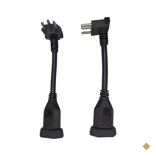 Adaptador Para Tomada 90 Graus 20a Macho 20a Fêmea 3p 18 Cm 127/220v