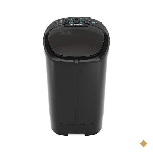 Tanquinho de Lavar Roupa Preto Mueller 20kg Aquatec Não Transborda MLT20F
