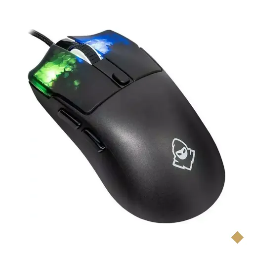 Mouse Gamer Mancer Vandrix, RGB, 6 Botões, USB, Preto