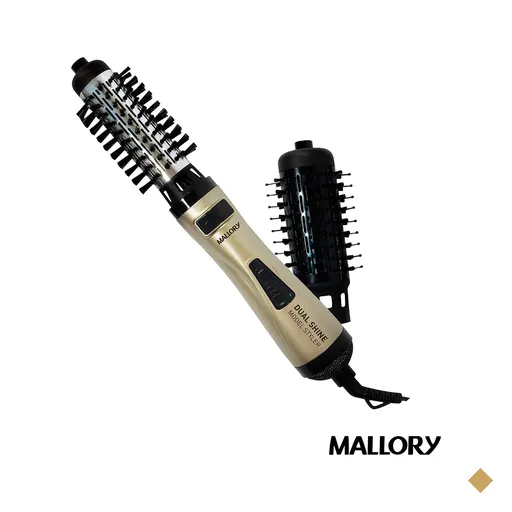 Escova Rotativa Mallory Dual Shine Model com Sistema PTC Dourado