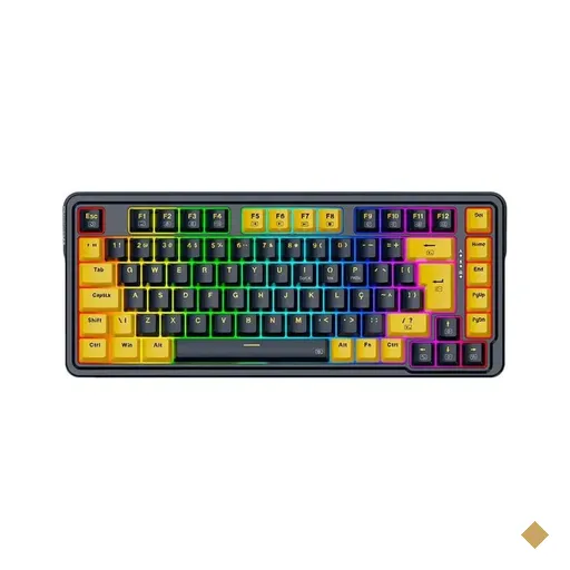 Teclado Mecânico Gamer Redragon ELF 75% RGB com Switch Melt Gold ABNT2 USB
