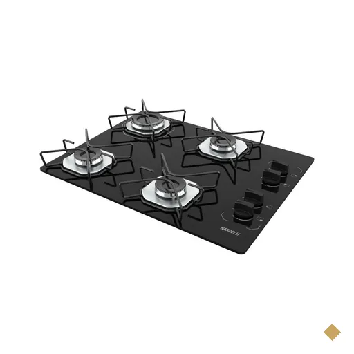 Fog&atilde;o Cooktop Nardelli Ori 4 Bocas Vidro Preto