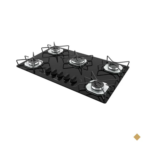 Fogão Cooktop Nardelli Ori 5 Bocas Vidro Preto - Bivolt