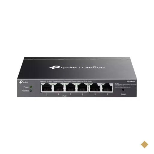 Switch TP-Link Omada 6 Portas (4 Poe+) Gerenciável Gigabit Easy Smart de Mesa…