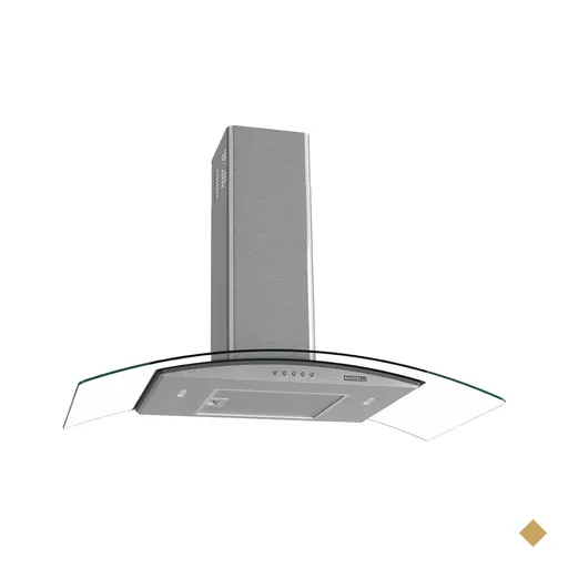Coifa Nardelli de Parede Clean Vidro Curvo Kromanox 90cm