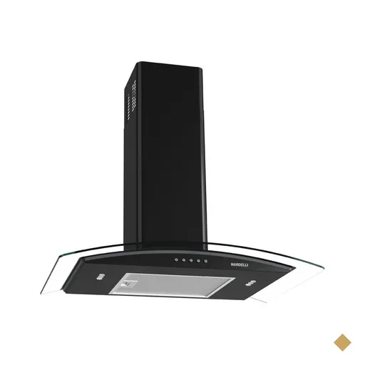 Coifa Nardelli de Parede Clean Vidro Curvo Black 70cm